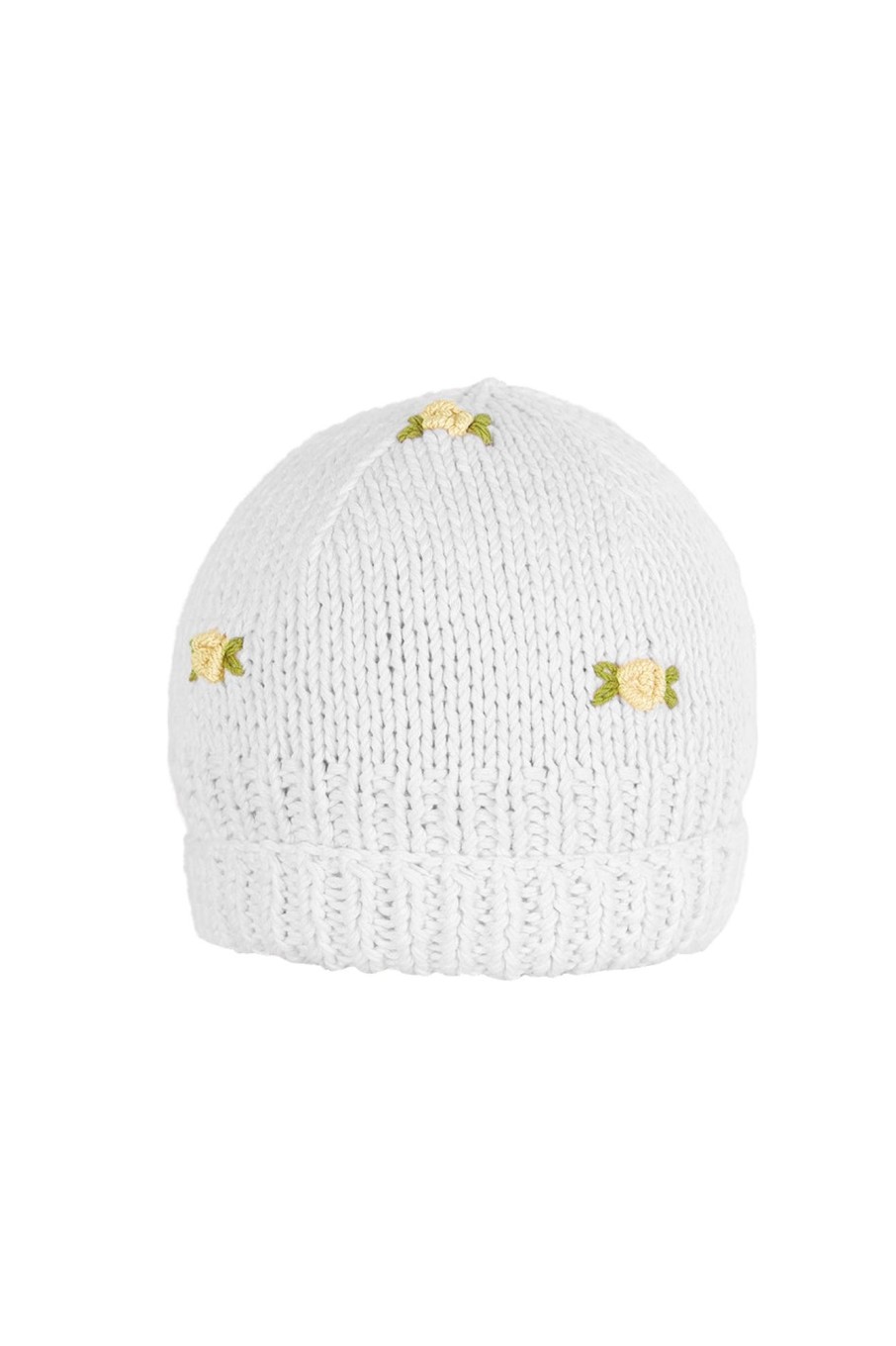 Women Fanm Mon | Winter Bloom Yellow Rose Cotton Beanie Hat