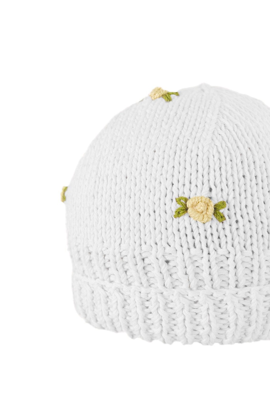 Women Fanm Mon | Winter Bloom Yellow Rose Cotton Beanie Hat