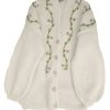 Women Fanm Mon | Jasmin Pink Bloom Button Front Wool Cardigan