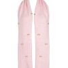 Women Fanm Mon | Winter Bloom Pink Rose Cotton Scarf