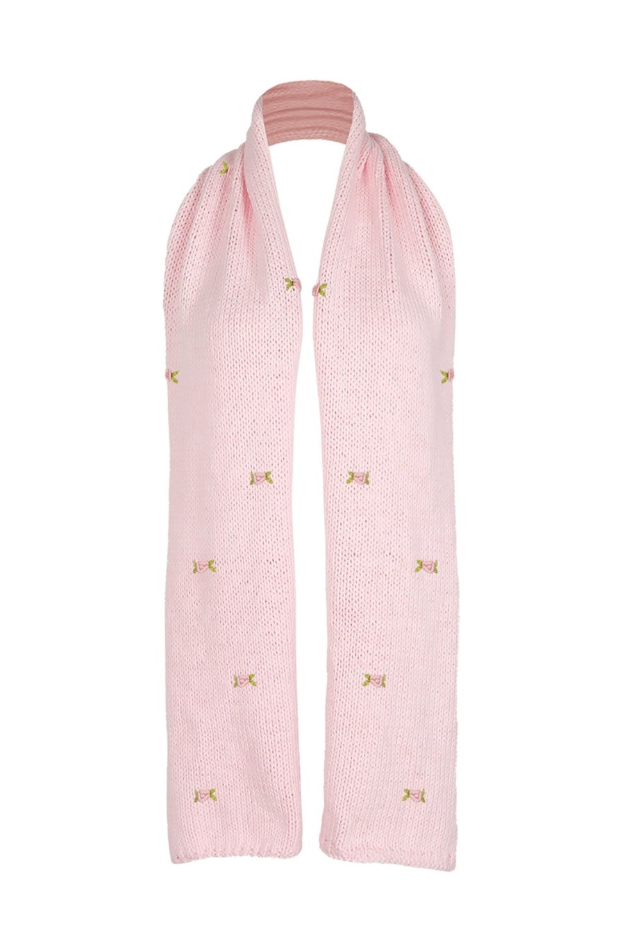 Women Fanm Mon | Winter Bloom Pink Rose Cotton Scarf