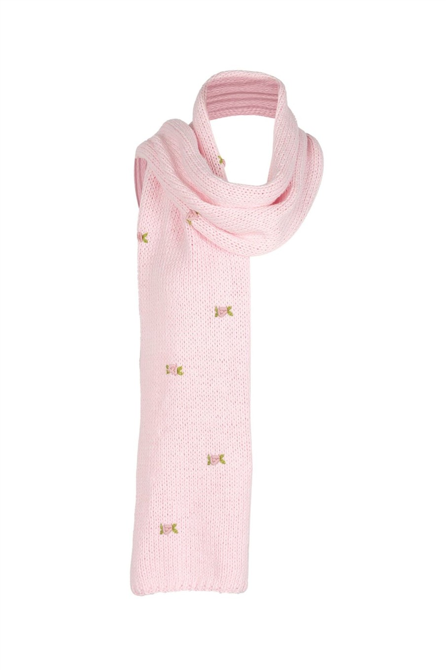 Women Fanm Mon | Winter Bloom Pink Rose Cotton Scarf