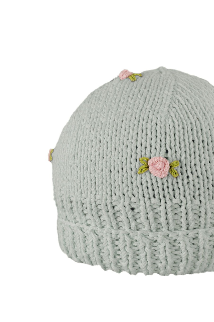 Women Fanm Mon | Winter Bloom Pink Rose Cotton Beanie Hat