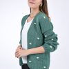 Women Fanm Mon | Winter Bloom White Rose Cotton Cardigan