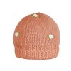 Women Fanm Mon | Winter Bloom White Rose Cotton Beanie Hat