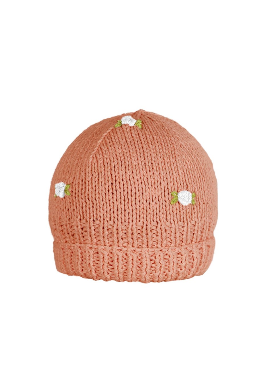 Women Fanm Mon | Winter Bloom White Rose Cotton Beanie Hat