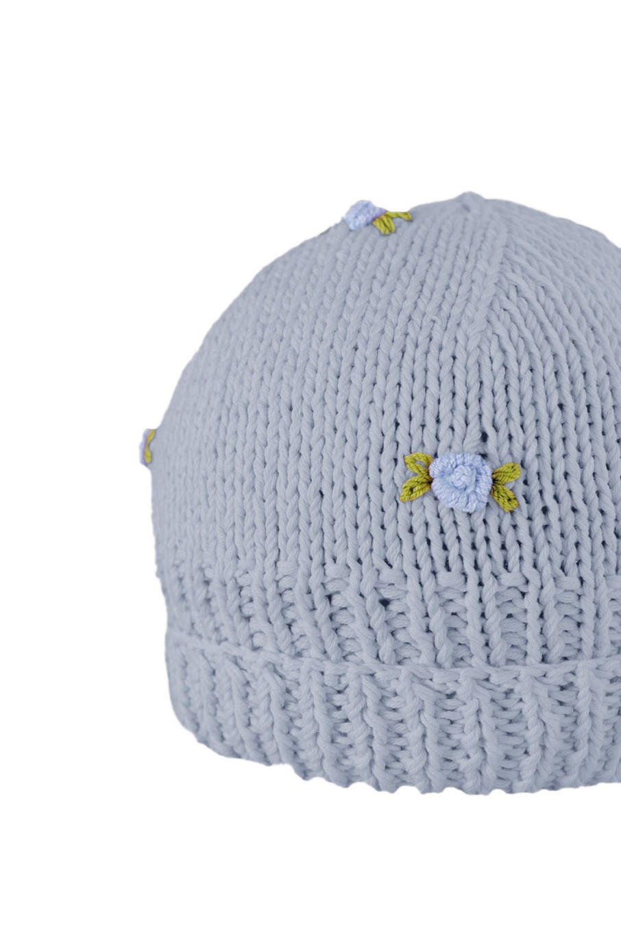 Women Fanm Mon | Winter Bloom Blue Rose Cotton Beanie Hat